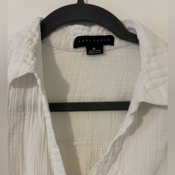 Sanctuary Textured White Shirt size XL (SKUK111) - Picture 3 of 12